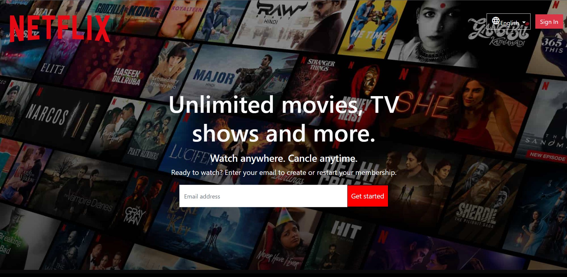 Netflix India Home Page